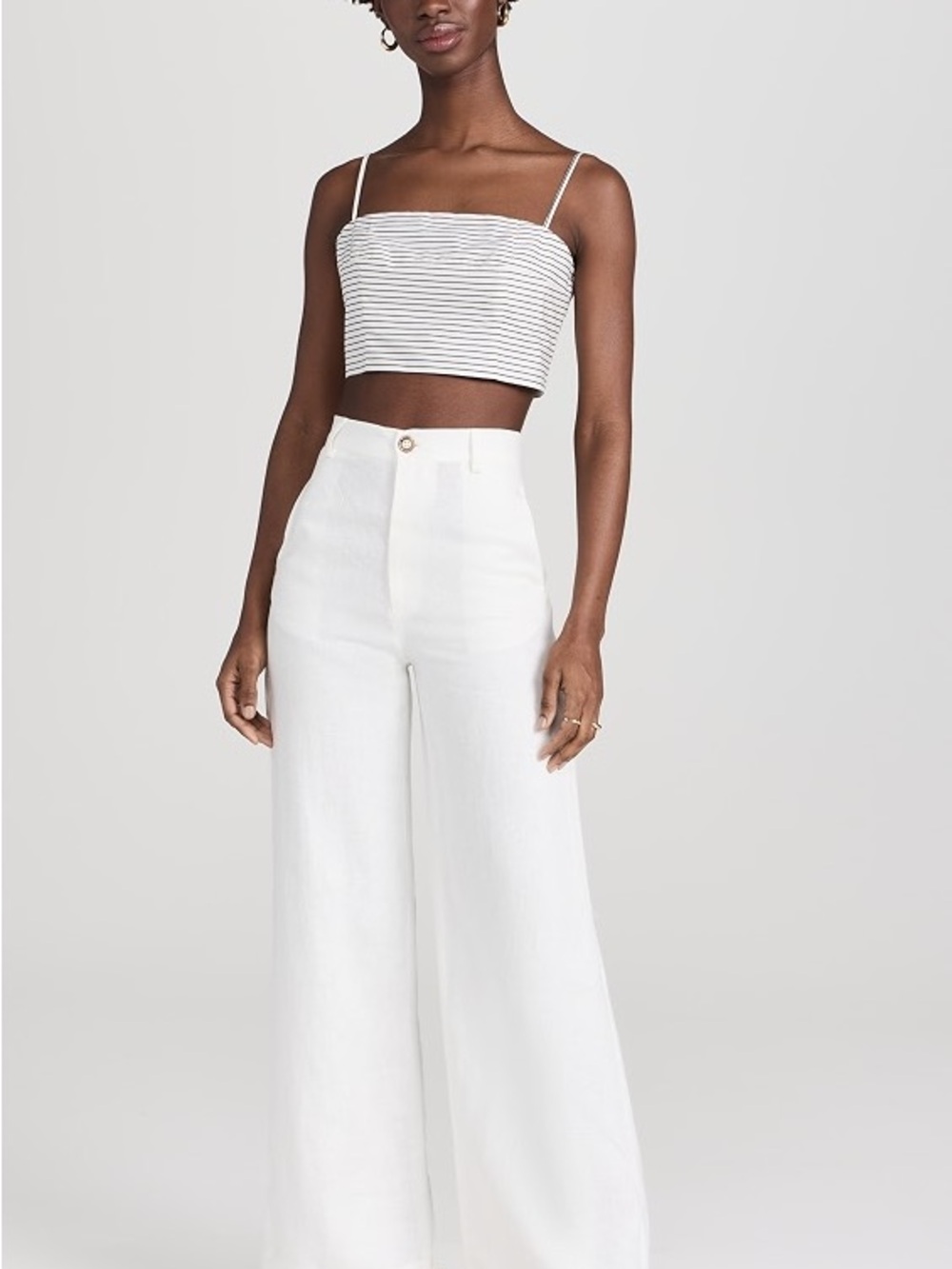 Bardot High-Waist Wide Leg Pants in White